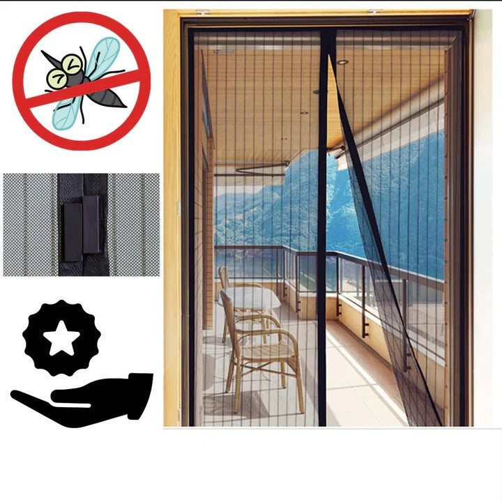 Moustiquaire de porte magnétique pour protection anti-moustiques et circulation d'air