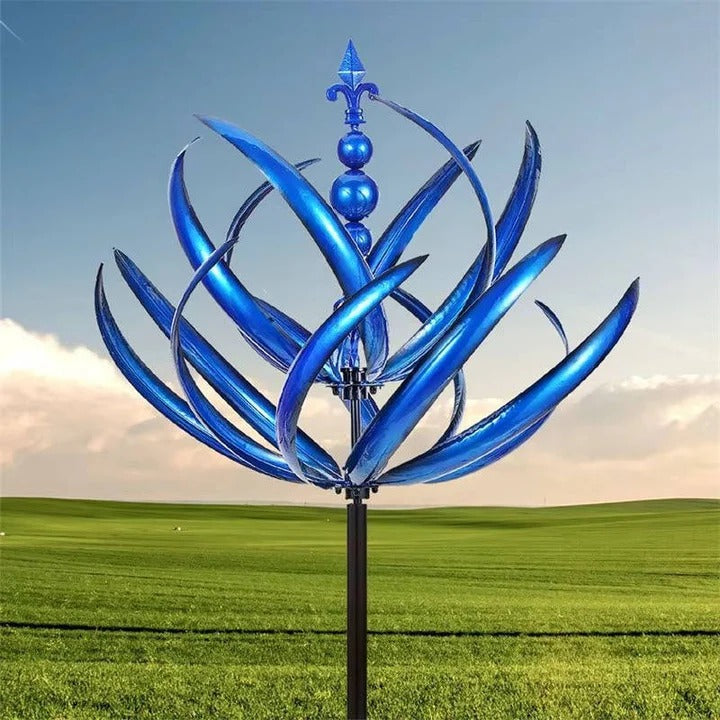 Éolienne décorative en métal résistante aux intempéries à double mouvement directionnel pour jardins
