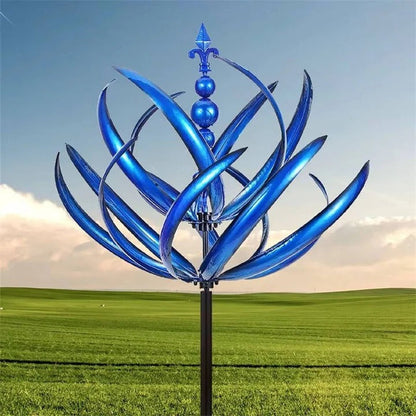 Éolienne décorative en métal résistante aux intempéries à double mouvement directionnel pour jardins