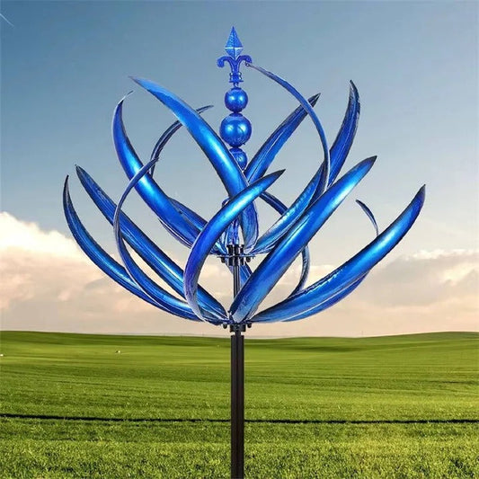 Éolienne décorative en métal résistante aux intempéries à double mouvement directionnel pour jardins
