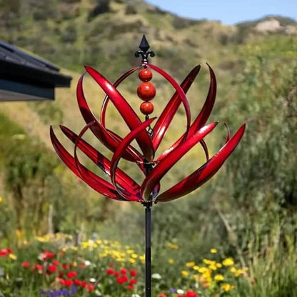 Éolienne décorative en métal résistante aux intempéries à double mouvement directionnel pour jardins