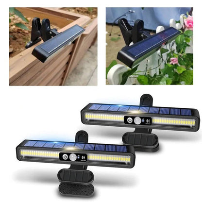 Lampes solaires de clôture, lampe à détecteur de mouvement, spot d'extérieur 36 LED, éclairage de terrasse lot de 2