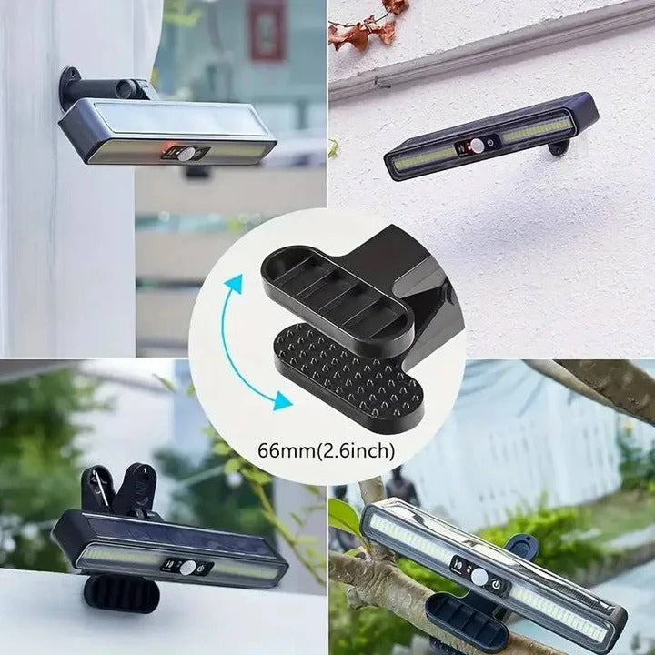 Lampes solaires de clôture, lampe à détecteur de mouvement, spot d'extérieur 36 LED, éclairage de terrasse lot de 2