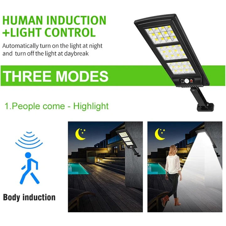 Lampe solaire LED d'extérieur avec tête réglable et batterie rechargeable de secours