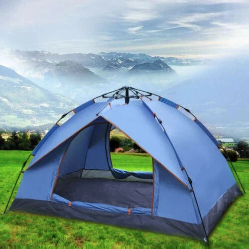 Tente pop-up instantanée, abri de camping 3-4 personnes à montage rapide, dôme d'extérieur léger