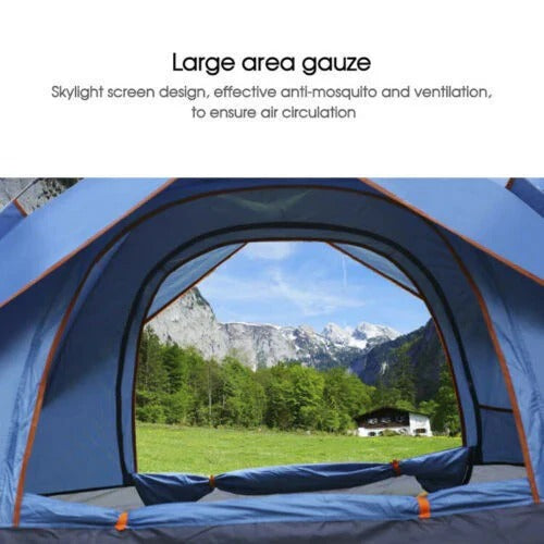 Tente pop-up instantanée, abri de camping 3-4 personnes à montage rapide, dôme d'extérieur léger