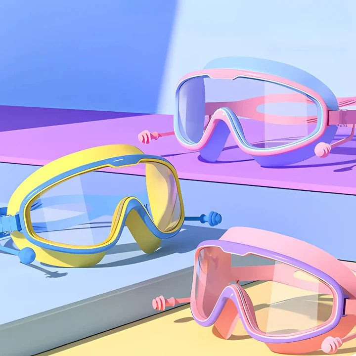 Lunettes de natation pour enfant à large vision et verres antibuée