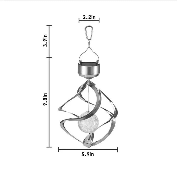 Lampe LED au design carillon éolien solaire