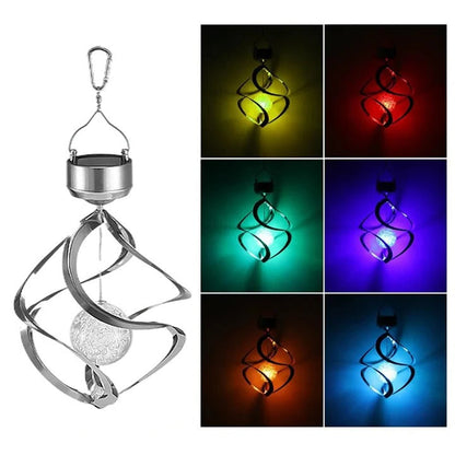 Lampe LED au design carillon éolien solaire