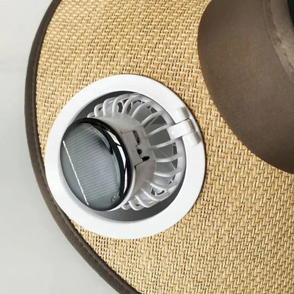 Chapeau de soleil à large bord avec ventilateur solaire