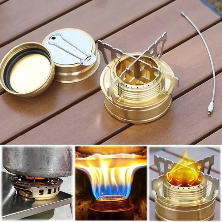Mini-réchaud de camping portable en alliage