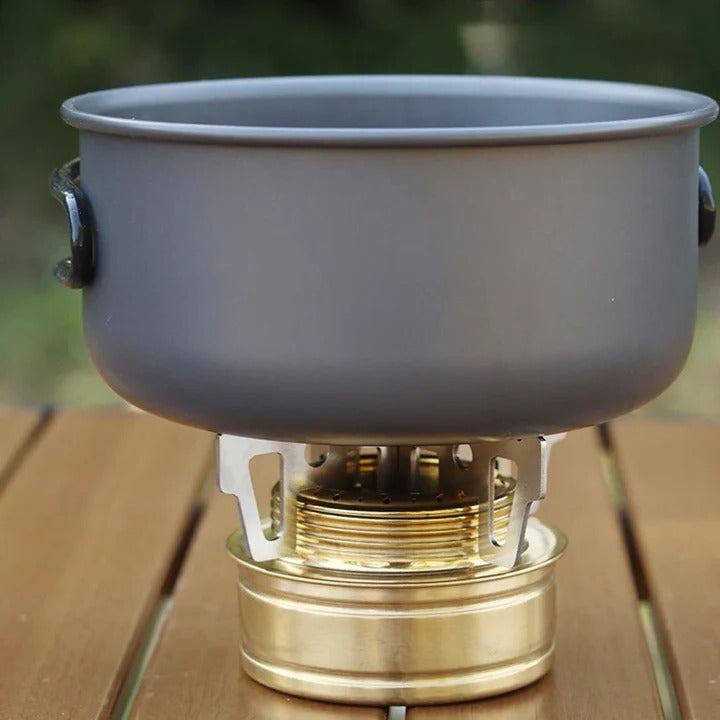 Mini-réchaud de camping portable en alliage