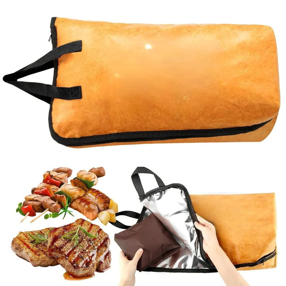 Couverture de repos pour viande de barbecue à design isotherme avec poignée de transport