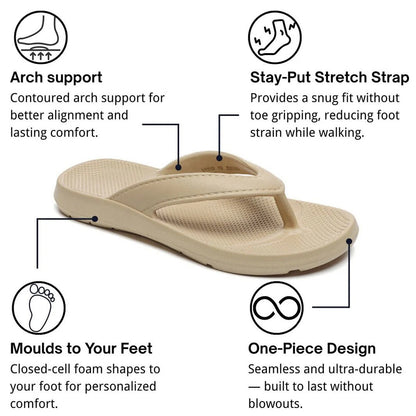 Tongs avec soutien de la voûte plantaire pour femme et homme, chaussures orthopédiques