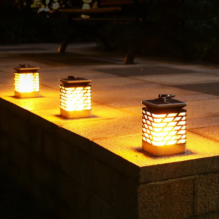 Lanterne solaire d'extérieur, lampe de jardin décorative LED