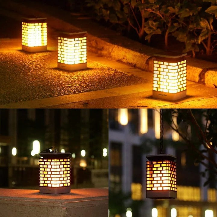 Lanterne solaire d'extérieur, lampe de jardin décorative LED