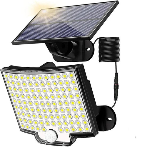 Lampe solaire d'extérieur 106 LED avec détecteur de mouvement