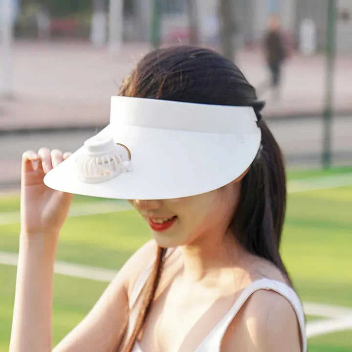 Casquette à visière avec ventilateur rafraîchissant
