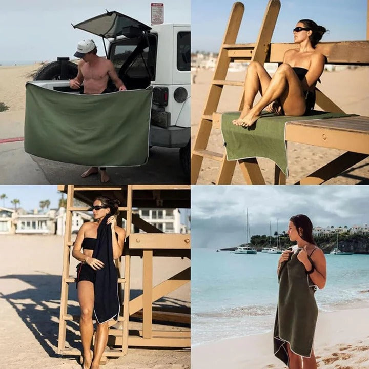 Serviette de plage magnétique à séchage rapide