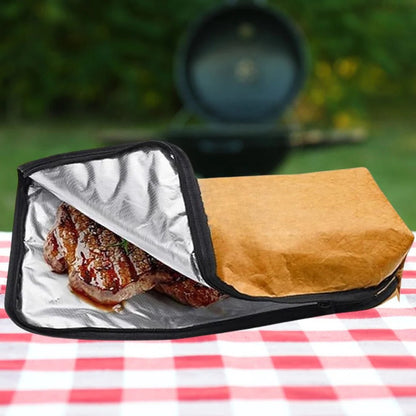Couverture de repos pour viande de barbecue à design isotherme avec poignée de transport