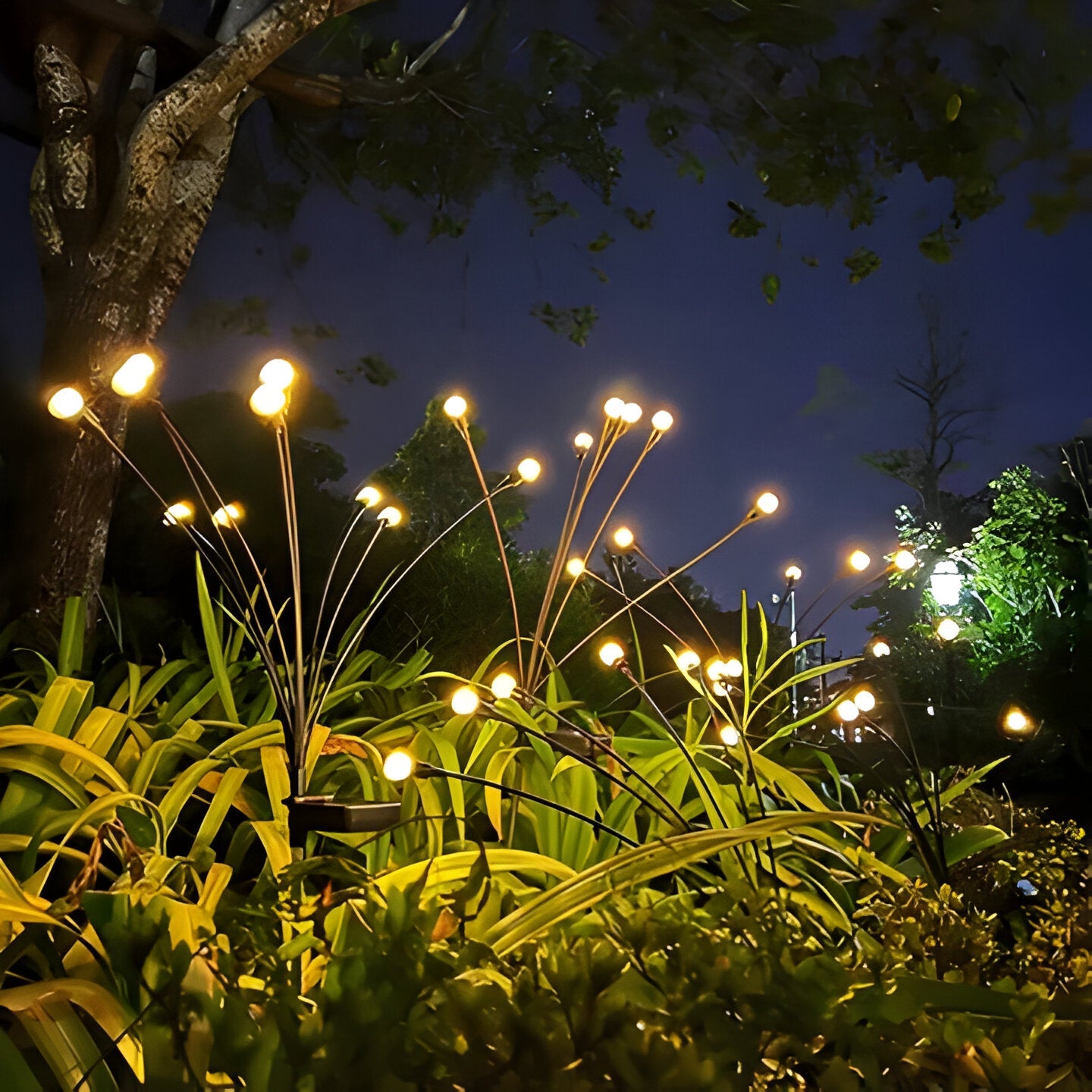 Lampes de jardin solaires effet luciole
