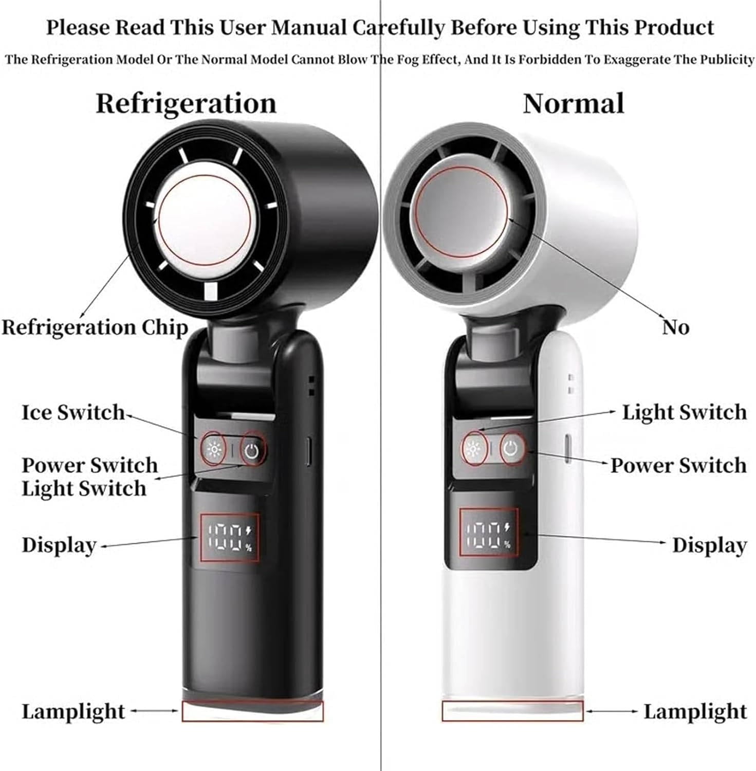 Ventilateur portable à main 3 en 1, mini-ventilateur turbo rafraîchissant avec lampe torche, ventilateur personnel rechargeable avec affichage LED de batterie