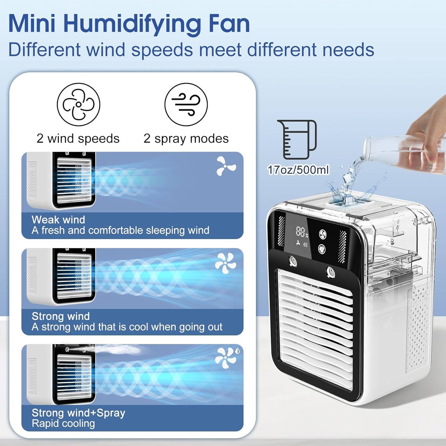 Ventilateur rafraîchisseur d'air portable personnel pour chambre