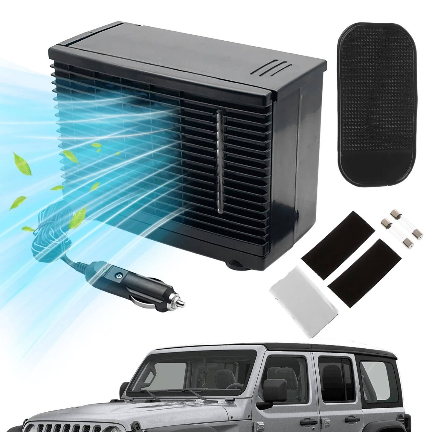 Climatiseur de voiture portable 12 V, refroidisseur d'air avec réservoir d'eau froide, silencieux et basse consommation