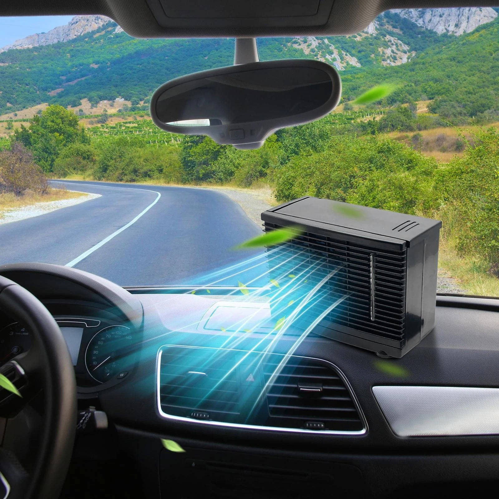 Climatiseur de voiture portable 12 V, refroidisseur d'air avec réservoir d'eau froide, silencieux et basse consommation
