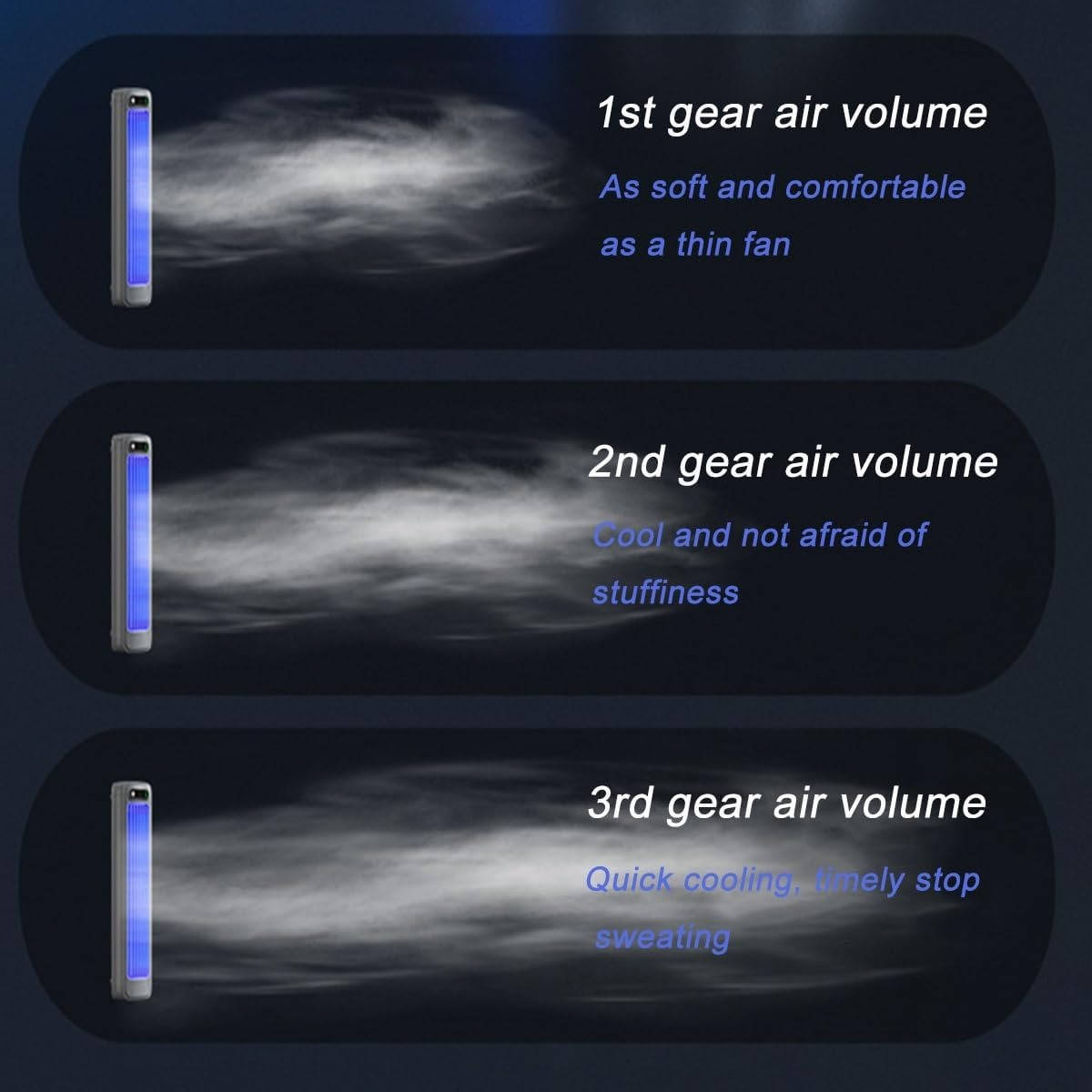 Refroidisseur climatiseur portable, ventilateur de circulation de bureau ou mural sans perçage, batterie 2000 mAh, 3 vitesses, refroidissement silencieux réglable