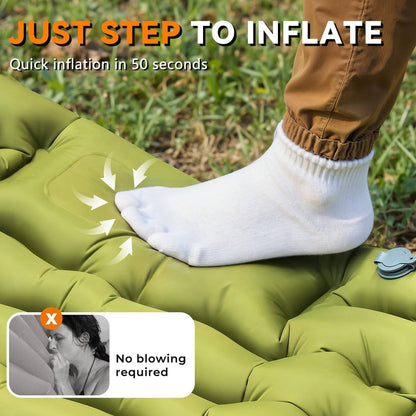 Matelas gonflable ultraléger pour le camping avec oreiller intégré