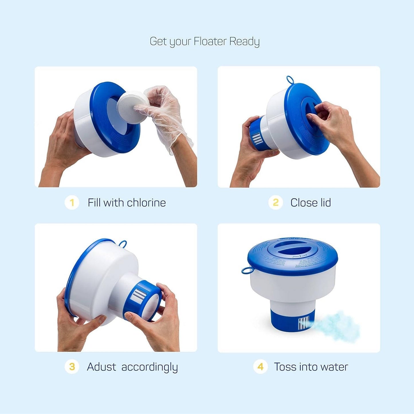 Diffuseur de chlore flottant réglable pour spas, jacuzzis et piscines hors-sol