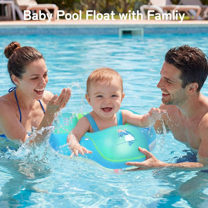 Bouée de piscine pour bébé avec pare-soleil UPF50+, flotteur gonflable anti-bascule pour tout-petit de 3 à 36 mois