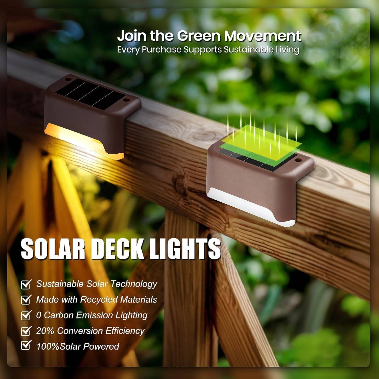 Lampes solaires de terrasse d'extérieur étanches, lampes de marche LED blanc chaud pour escaliers, clôtures, terrasses et allées, lot de 16