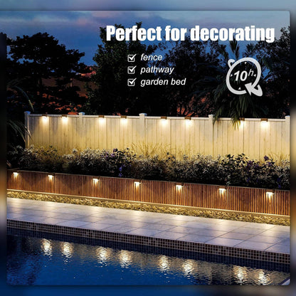 Lampes solaires de terrasse d'extérieur étanches, lampes de marche LED blanc chaud pour escaliers, clôtures, terrasses et allées, lot de 16