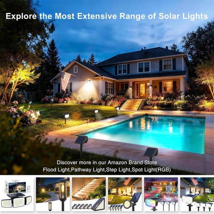Spots solaires d'extérieur, projecteurs de jardin étanches IP65 avec 2 modes d'éclairage et activation automatique pour cour et paysage, lot de 4