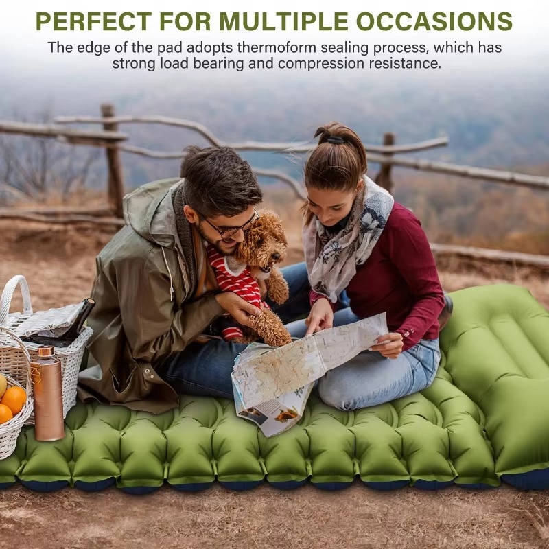 Matelas gonflable ultraléger pour le camping avec oreiller intégré
