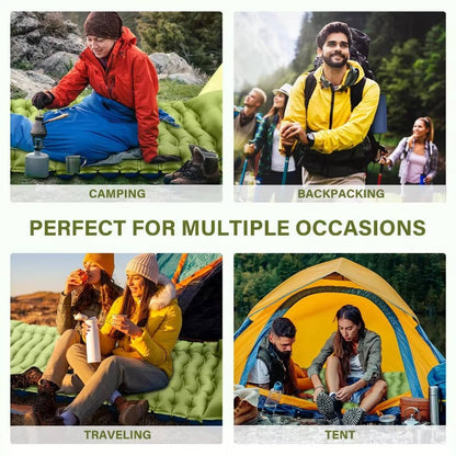 Matelas gonflable ultraléger pour le camping avec oreiller intégré