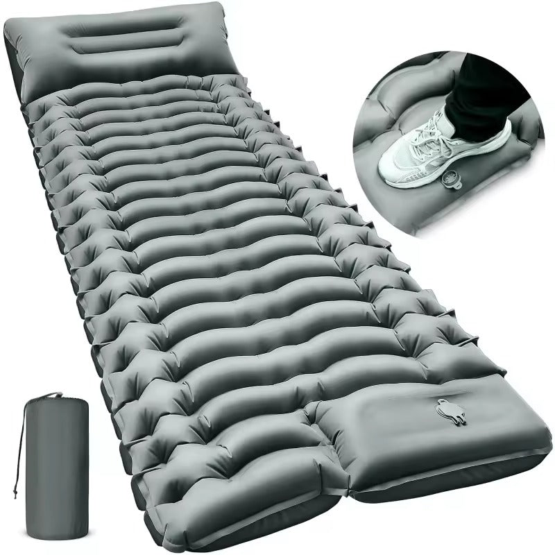 Matelas gonflable ultraléger pour le camping avec oreiller intégré