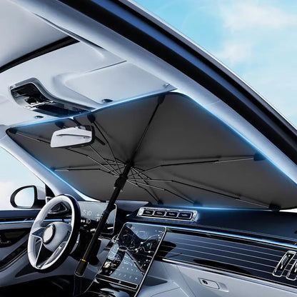 Pare-soleil parapluie pour pare-brise de voiture, pliable avec blocage UV et isolation thermique, grande housse universelle de vitre avant pour camions et voitures