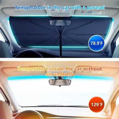 Pare-soleil parapluie pour pare-brise de voiture, pliable avec blocage UV et isolation thermique, grande housse universelle de vitre avant pour camions et voitures