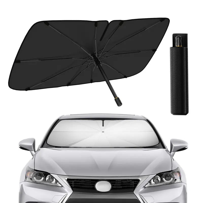 Pare-soleil parapluie pour pare-brise de voiture, pliable avec blocage UV et isolation thermique, grande housse universelle de vitre avant pour camions et voitures