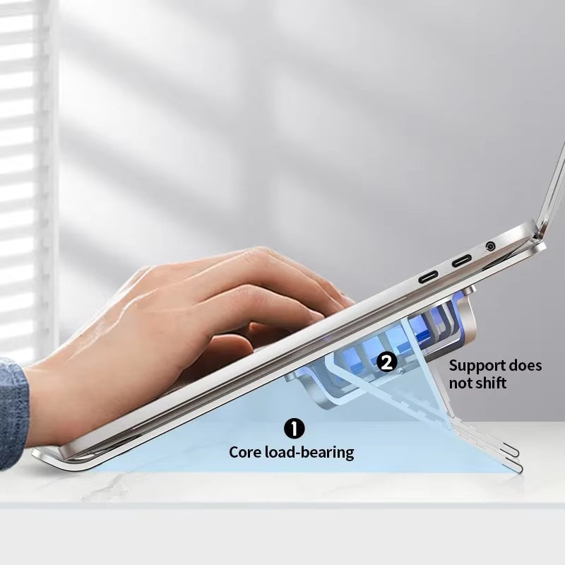 Support d'ordinateur portable pliable avec ventilateurs rotatifs à 360° et hauteur réglable