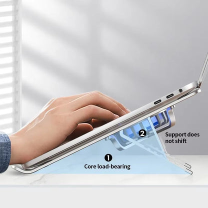 Support d'ordinateur portable pliable avec ventilateurs rotatifs à 360° et hauteur réglable