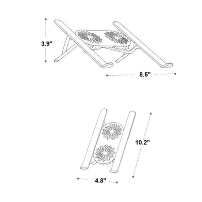 Support d'ordinateur portable pliable avec ventilateurs rotatifs à 360° et hauteur réglable