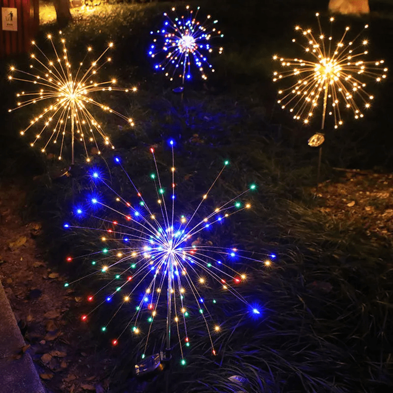 Solar garden lamp - Elegant LED firework lights for outdoor areas, IP65, solar-powered lighting