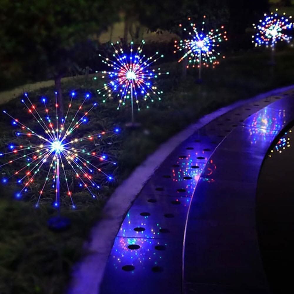 Solar garden lamp - Elegant LED firework lights for outdoor areas, IP65, solar-powered lighting