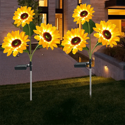 Waterproof solar lamp in sunflower model for garden and outdoor areas - Automatic lighting