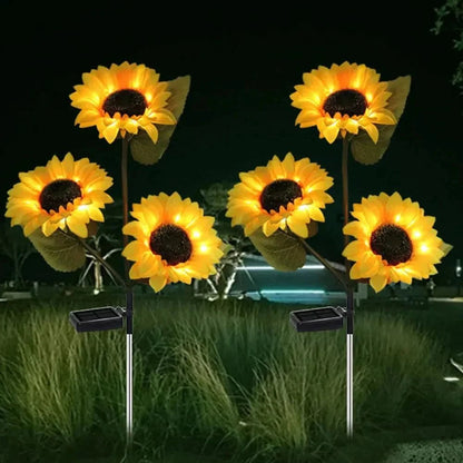 Waterproof solar lamp in sunflower model for garden and outdoor areas - Automatic lighting